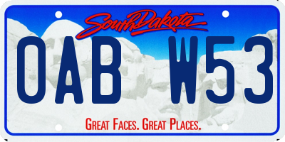 SD license plate 0ABW53