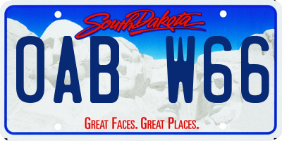 SD license plate 0ABW66