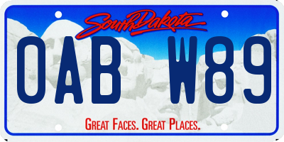 SD license plate 0ABW89