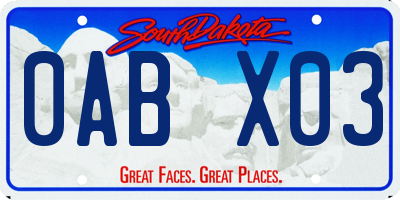 SD license plate 0ABX03