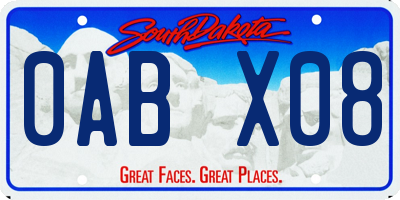 SD license plate 0ABX08
