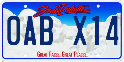 SD license plate 0ABX14