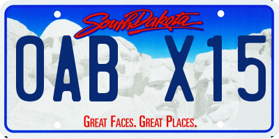 SD license plate 0ABX15