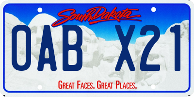 SD license plate 0ABX21