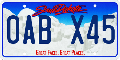 SD license plate 0ABX45