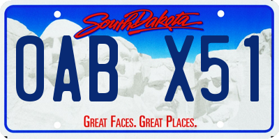 SD license plate 0ABX51