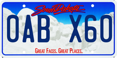 SD license plate 0ABX60