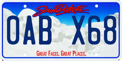 SD license plate 0ABX68