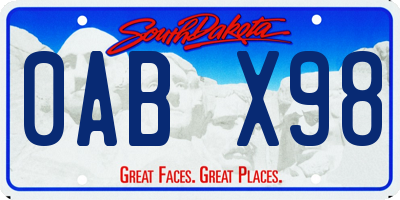 SD license plate 0ABX98