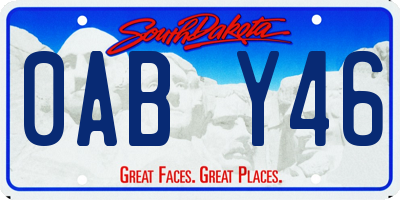 SD license plate 0ABY46
