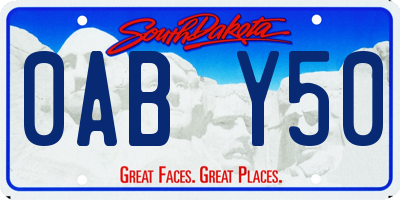 SD license plate 0ABY50
