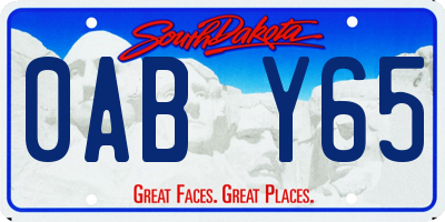 SD license plate 0ABY65