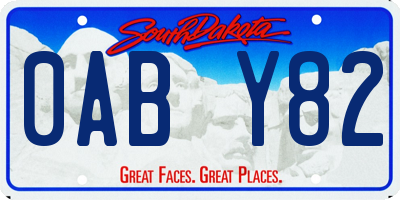 SD license plate 0ABY82