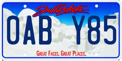 SD license plate 0ABY85