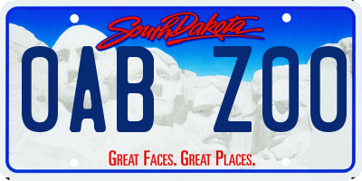SD license plate 0ABZ00