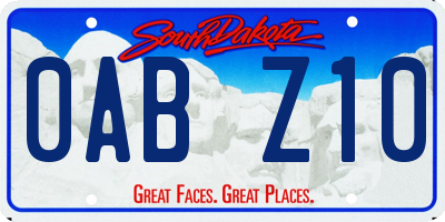 SD license plate 0ABZ10