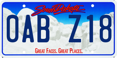 SD license plate 0ABZ18