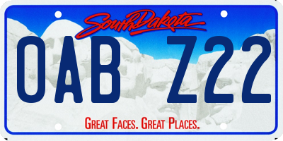 SD license plate 0ABZ22