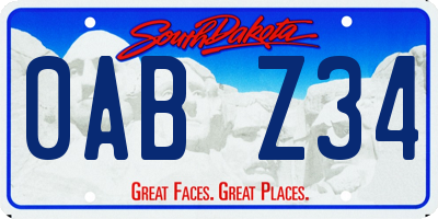 SD license plate 0ABZ34