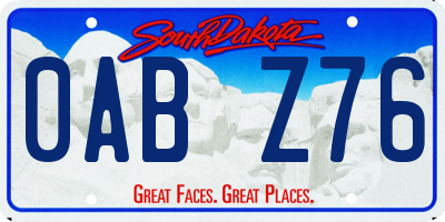 SD license plate 0ABZ76