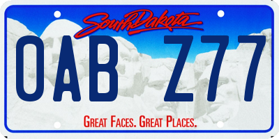 SD license plate 0ABZ77