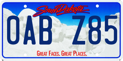 SD license plate 0ABZ85