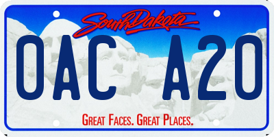 SD license plate 0ACA20