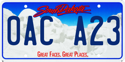 SD license plate 0ACA23
