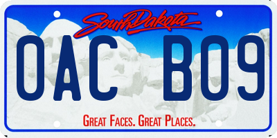 SD license plate 0ACB09