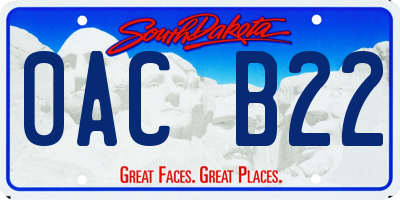 SD license plate 0ACB22