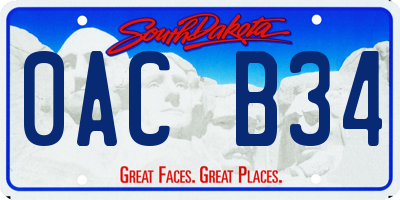 SD license plate 0ACB34