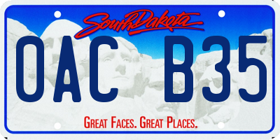 SD license plate 0ACB35