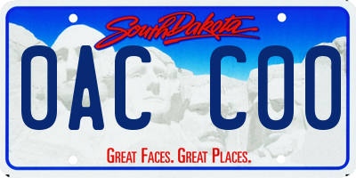 SD license plate 0ACC00