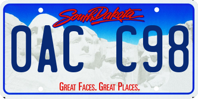 SD license plate 0ACC98