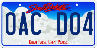 SD license plate 0ACD04