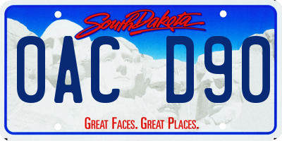 SD license plate 0ACD90