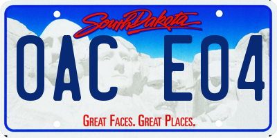 SD license plate 0ACE04