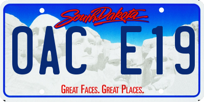 SD license plate 0ACE19