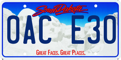 SD license plate 0ACE30