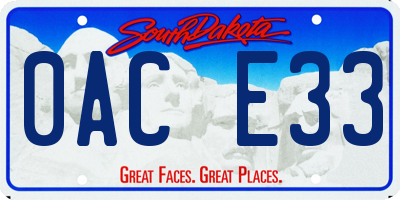 SD license plate 0ACE33