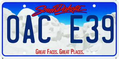SD license plate 0ACE39