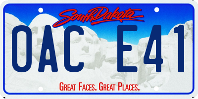 SD license plate 0ACE41