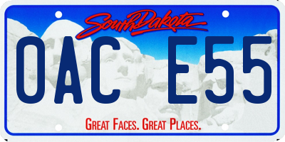 SD license plate 0ACE55