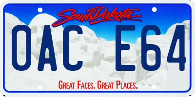 SD license plate 0ACE64