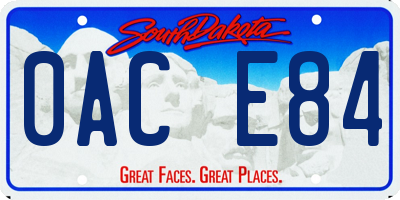 SD license plate 0ACE84