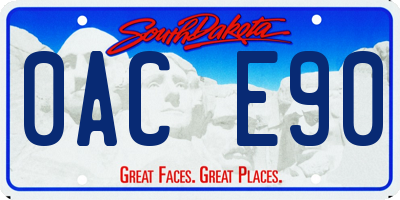 SD license plate 0ACE90