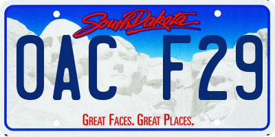 SD license plate 0ACF29