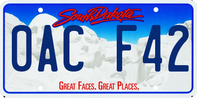 SD license plate 0ACF42