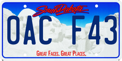 SD license plate 0ACF43