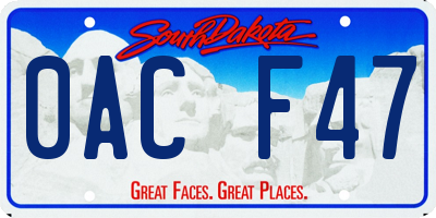 SD license plate 0ACF47